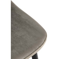 Silla de comedor Napier en terciopelo antracita