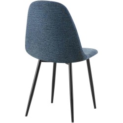 Silla de comedor Napier en tela azul oscuro