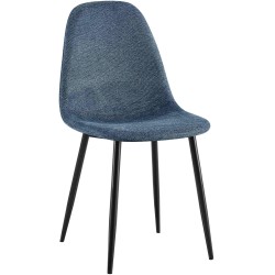Silla de comedor Napier en tela azul oscuro Silla de comedor Napier en tela azul oscuro