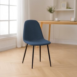 Silla de comedor Napier en tela azul oscuro Silla de comedor Napier en tela azul oscuro