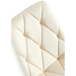 Juego de 2 sillas de comedor Clairton de terciopelo crema
