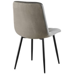 Juego de 2 sillas de comedor Clairton de terciopelo antracita
