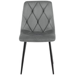 Juego de 2 sillas de comedor Clairton en terciopelo gris oscuro