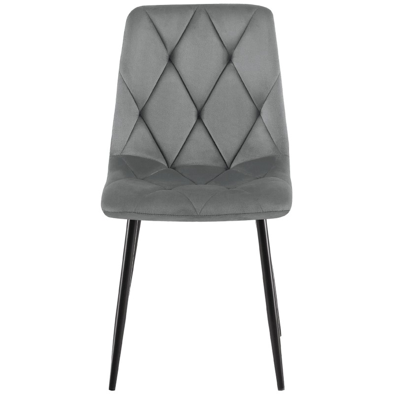 Juego de 2 sillas de comedor Clairton en terciopelo gris oscuro