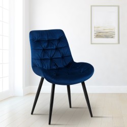 Juego de 2 sillas de comedor Rossford en azul oscuro