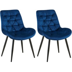 Juego de 2 sillas de comedor Rossford en azul oscuro