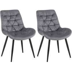 Juego de 2 sillas de comedor Rossford en gris oscuro
