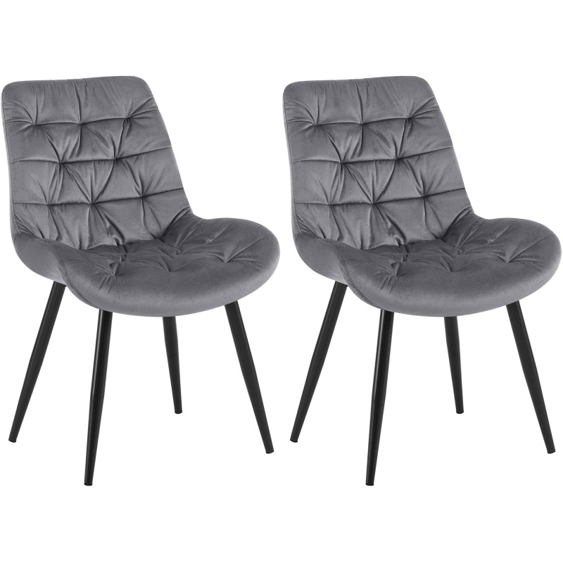 Juego de 2 sillas de comedor Rossford en gris oscuro