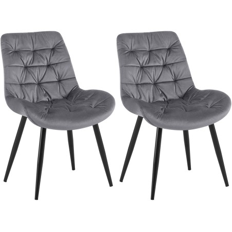 Juego de 2 sillas de comedor Rossford en gris oscuro