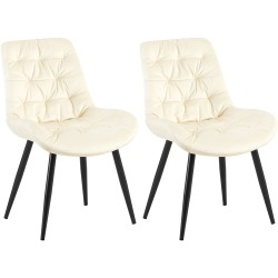 Juego de 2 sillas de comedor Rossford color crema