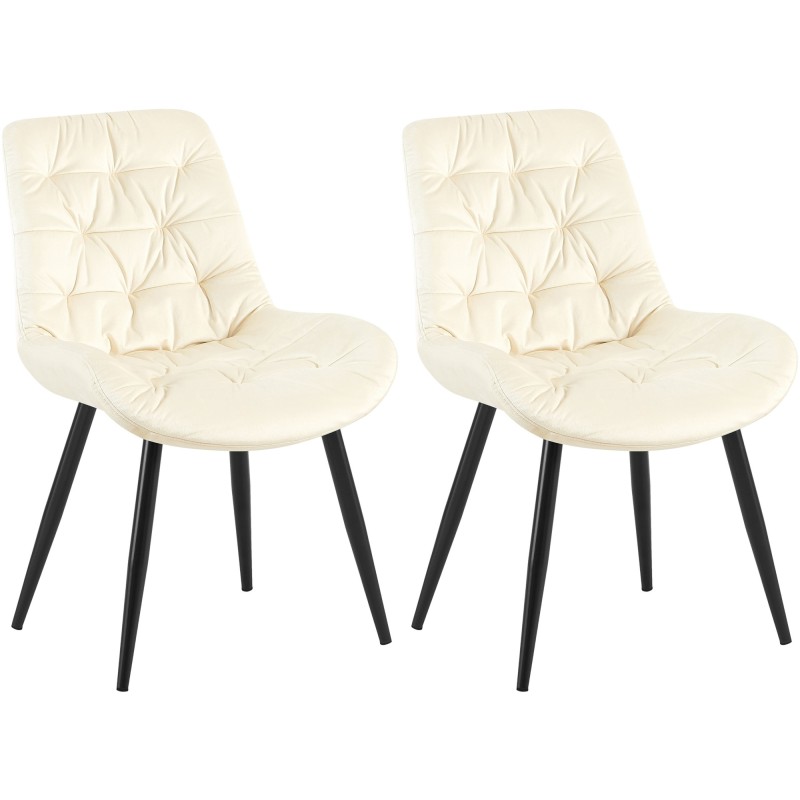 Juego de 2 sillas de comedor Rossford color crema