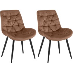 Juego de 2 sillas de comedor Rossford marrones
