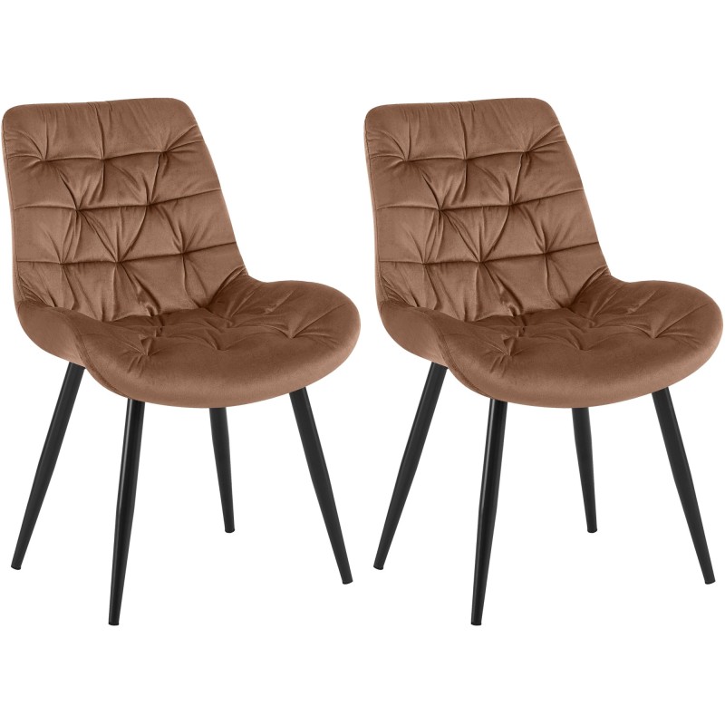 Juego de 2 sillas de comedor Rossford marrones