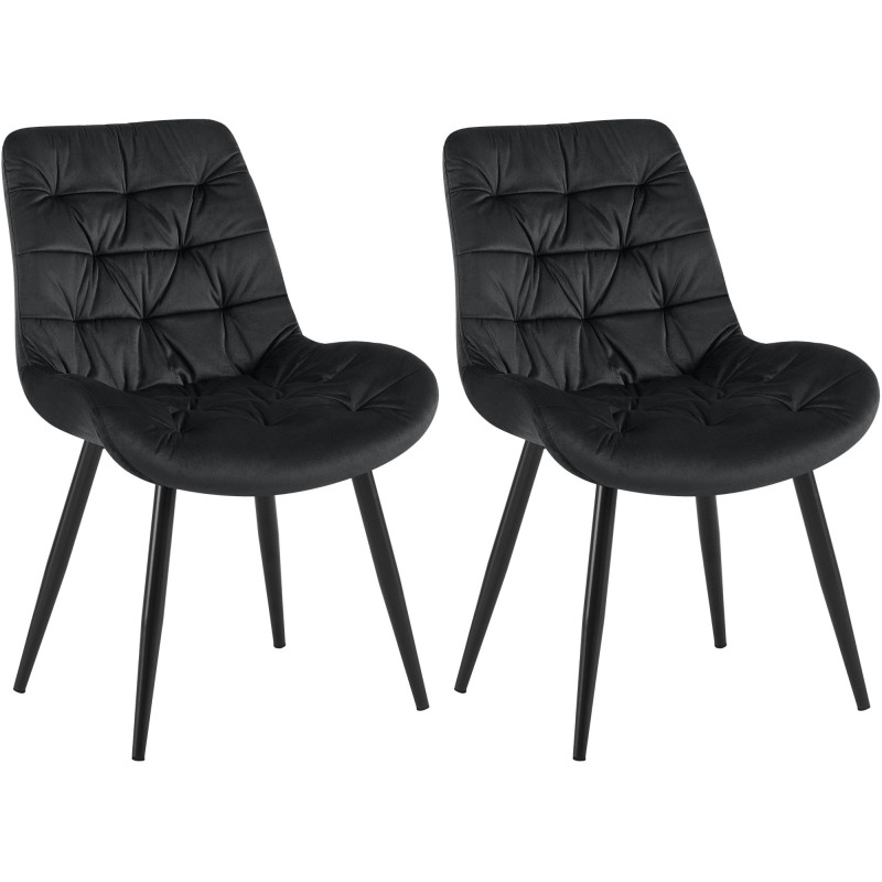 Juego de 2 sillas de comedor Rossford en color negro