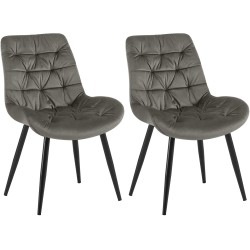 Juego de 2 sillas de comedor Rossford color antracita