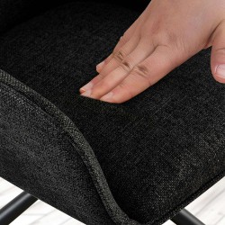 Juego de 2 sillas Tipton en tela negra