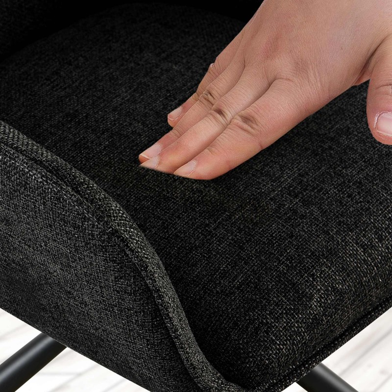 Juego de 2 sillas Tipton en tela negra