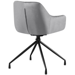 Juego de 2 sillas de comedor Welby en terciopelo gris oscuro