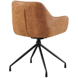 Juego de 2 sillas de comedor Welby Vintage en marrón claro