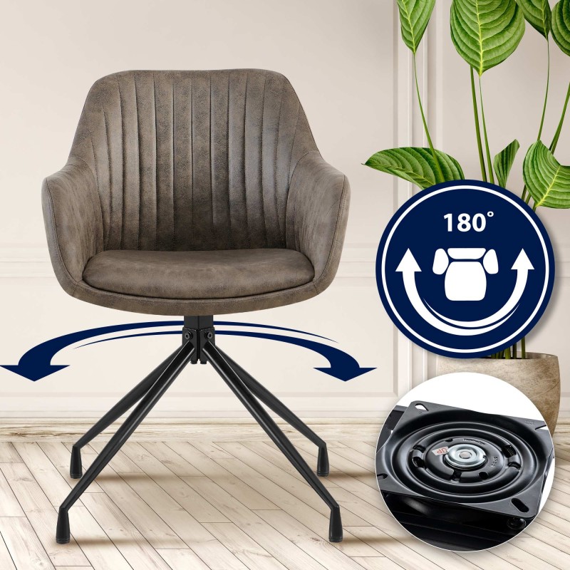 Juego de 2 sillas de comedor Welby Vintage en gris