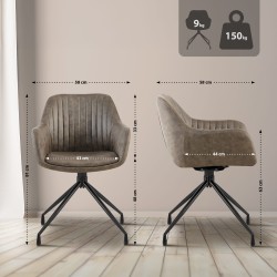 Juego de 2 sillas de comedor Welby Vintage en gris