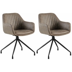 Juego de 2 sillas de comedor Welby Vintage en gris