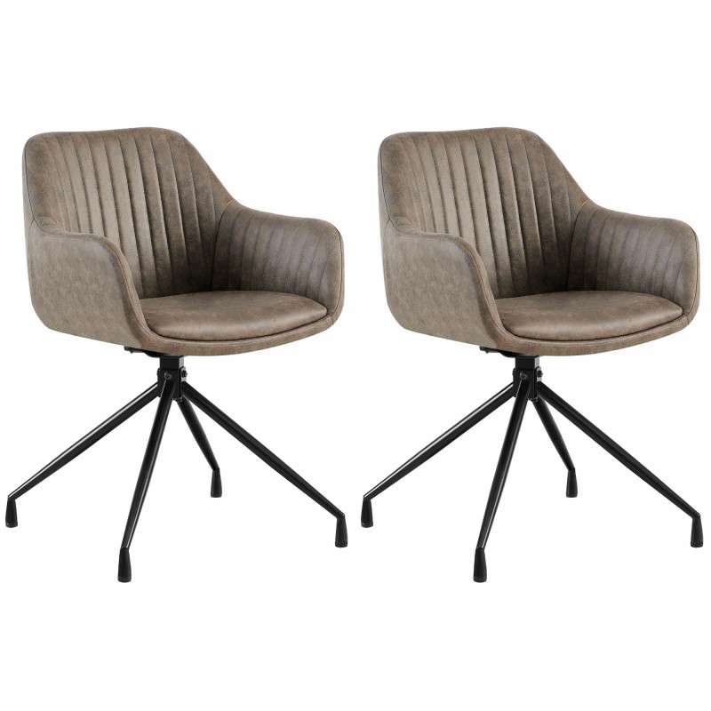 Juego de 2 sillas de comedor Welby Vintage en gris