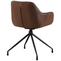 Juego de 2 sillas de comedor Welby Vintage en marrón oscuro