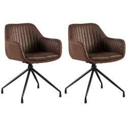 Juego de 2 sillas de comedor Welby Vintage en marrón oscuro