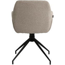 Silla de comedor Merlinda en tela Teddy color topo