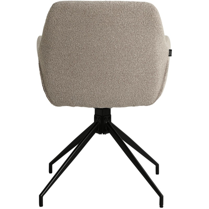 Silla de comedor Merlinda en tela Teddy color topo