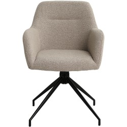 Silla de comedor Merlinda en tela Teddy color topo