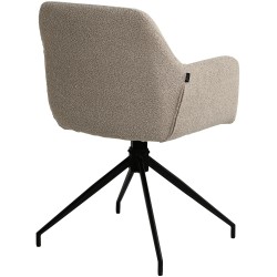 Silla de comedor Merlinda en tela Teddy color topo
