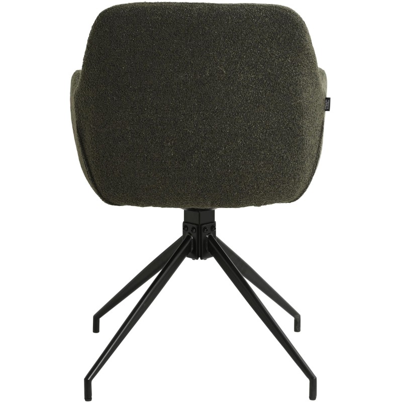Silla de comedor Merlinda en tela Teddy verde oscuro