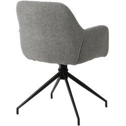 Silla de comedor Merlinda en tela Teddy gris