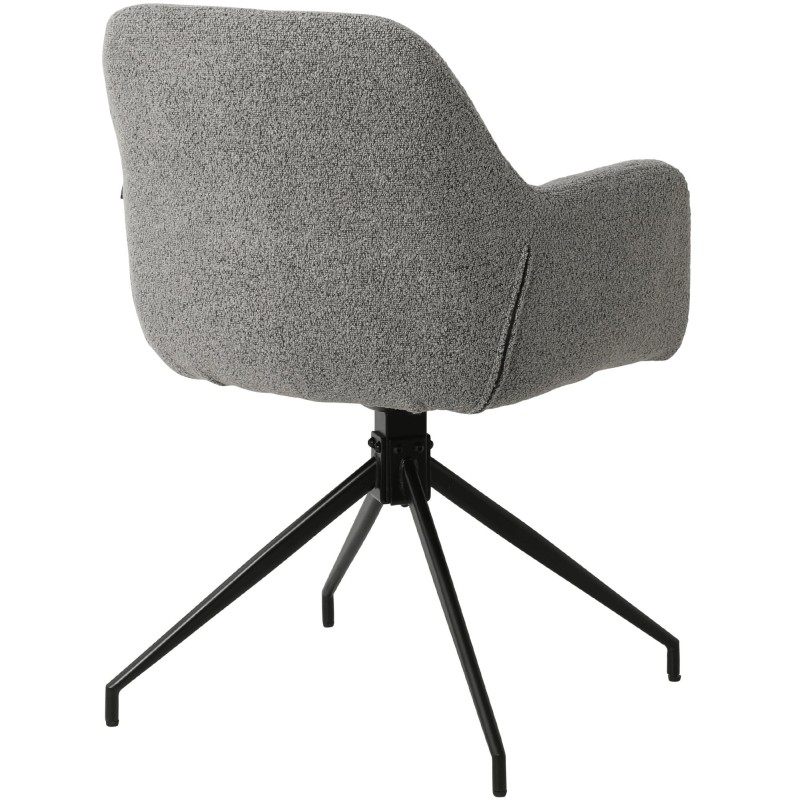 Silla de comedor Merlinda en tela Teddy gris