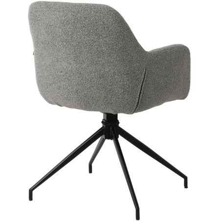 Silla de comedor Merlinda en tela Teddy gris