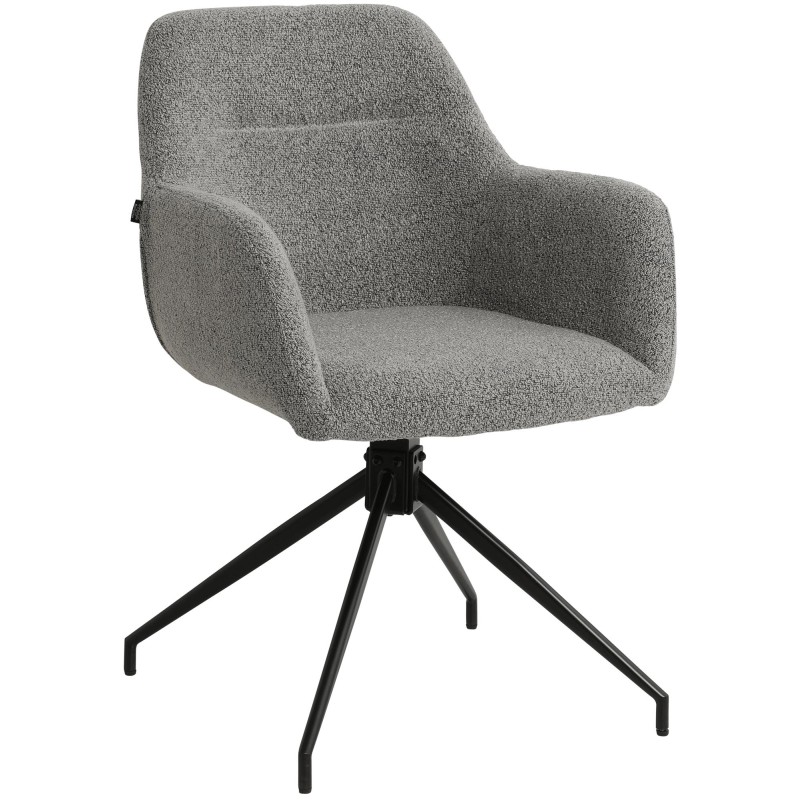 Silla de comedor Merlinda en tela Teddy gris