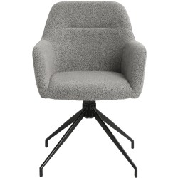 Silla de comedor Merlinda en tela Teddy gris