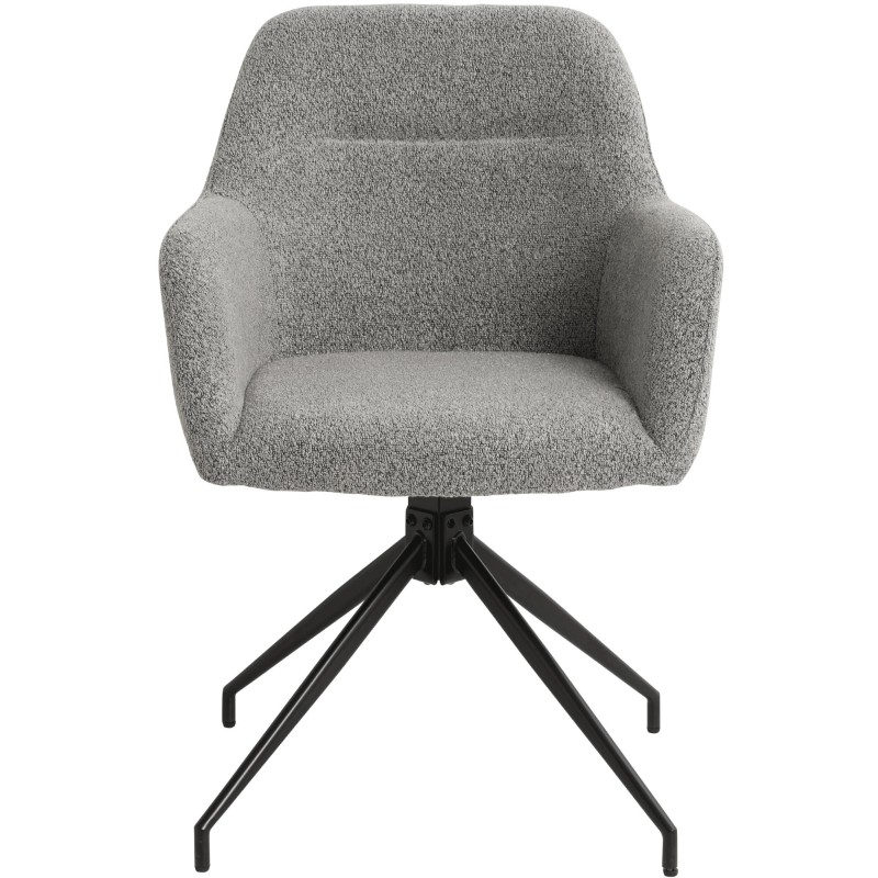 Silla de comedor Merlinda en tela Teddy gris