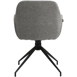 Silla de comedor Merlinda en tela Teddy gris