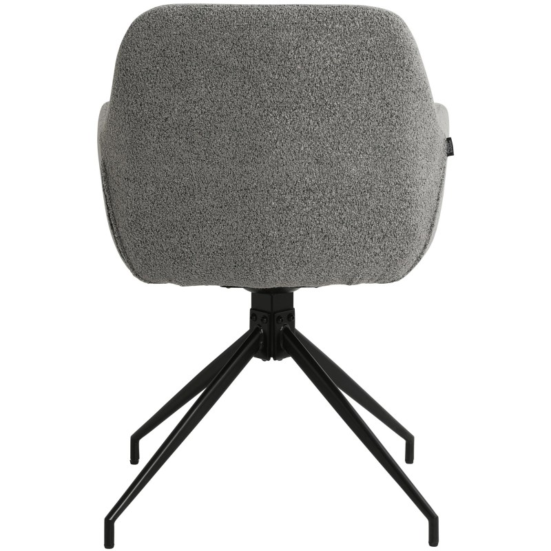 Silla de comedor Merlinda en tela Teddy gris