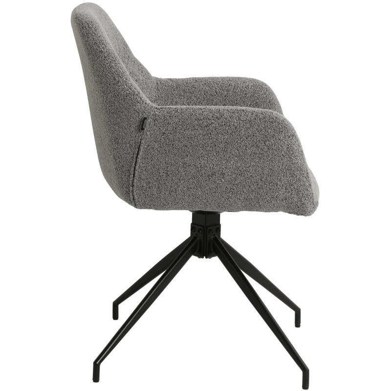 Silla de comedor Merlinda en tela Teddy gris