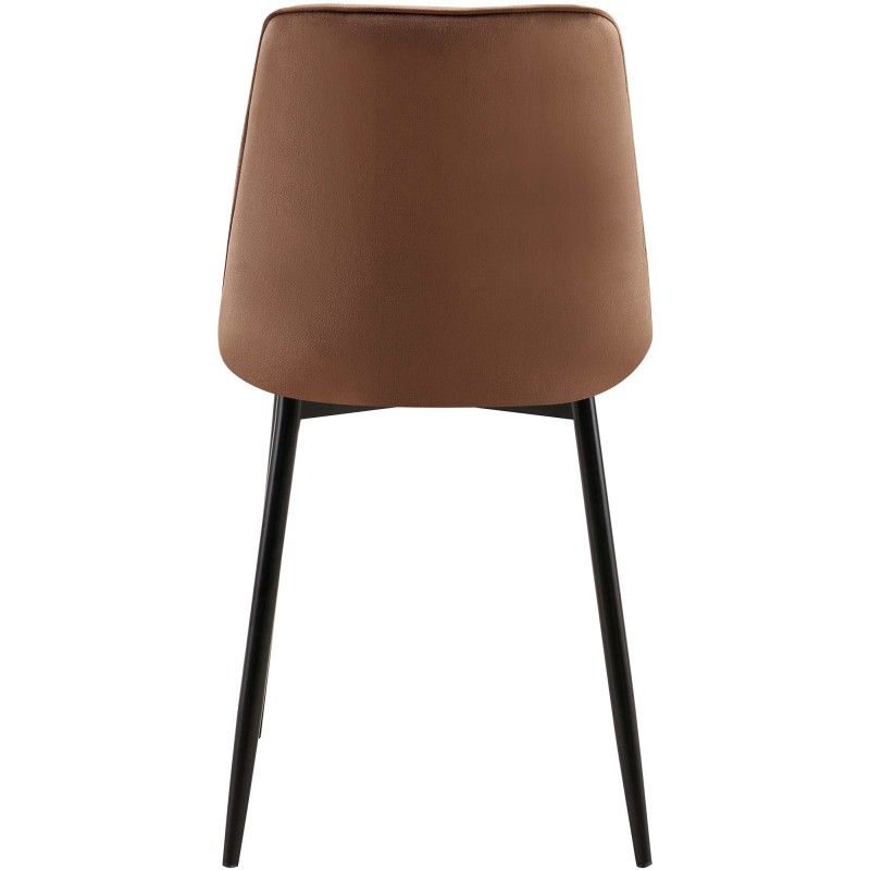 Juego de 2 sillas de comedor Gifford de terciopelo marrón