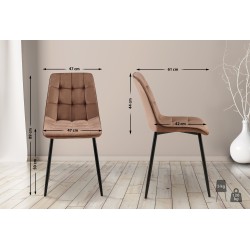 Juego de 2 sillas de comedor Gifford de terciopelo marrón