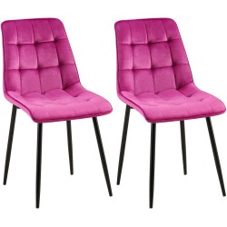 Juego de 2 sillas de comedor Gifford de terciopelo morado