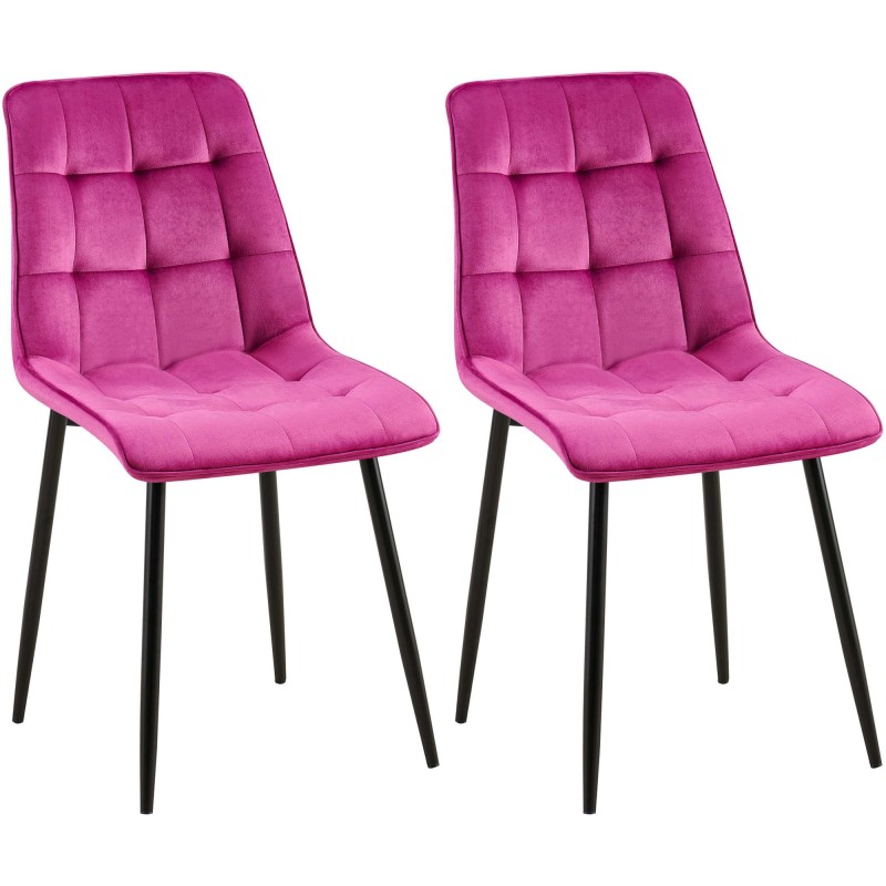 Juego de 2 sillas de comedor Gifford de terciopelo morado