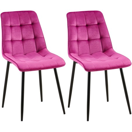 Juego de 2 sillas de comedor Gifford de terciopelo morado