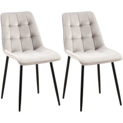 Juego de 2 sillas de comedor Gifford en terciopelo gris