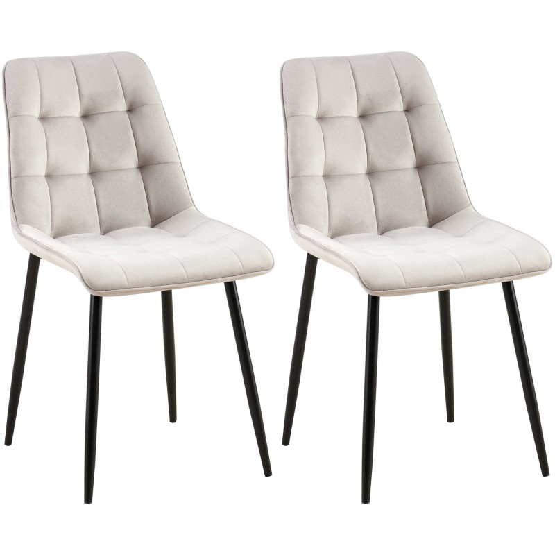 Juego de 2 sillas de comedor Gifford en terciopelo gris